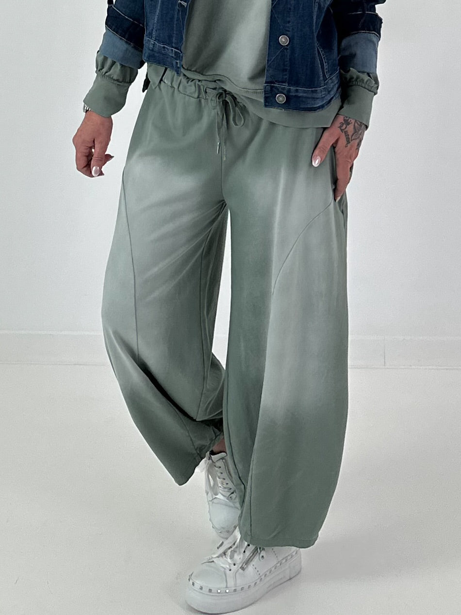 Lässige Sweat Ballonhose im Used-Look - khaki