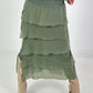 Long skirt with flounces - khaki