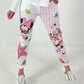 Hose mit Print-Mix - rosa-weiss