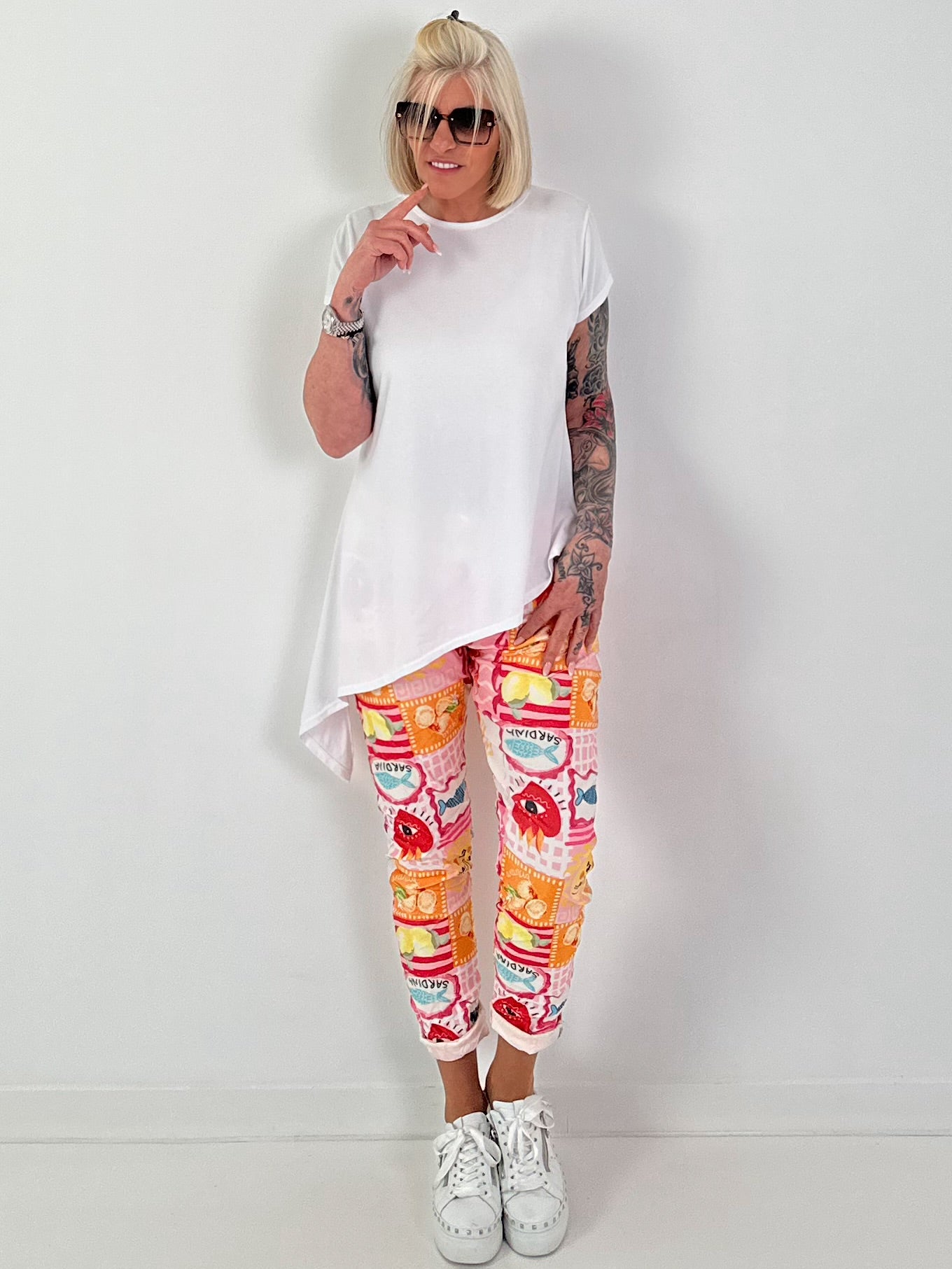 Asymmetrical T-shirt - white