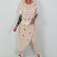 Crochet T-shirt with pattern - beige