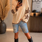 Sweatshirt mit trendigen Leo Sternenelementen - beige