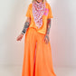 T-shirt with glitter patch - neon orange