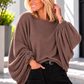 Poncho-Pullover in Rippoptik - chocolate ( lieferbar ab ca. 10.11.26)