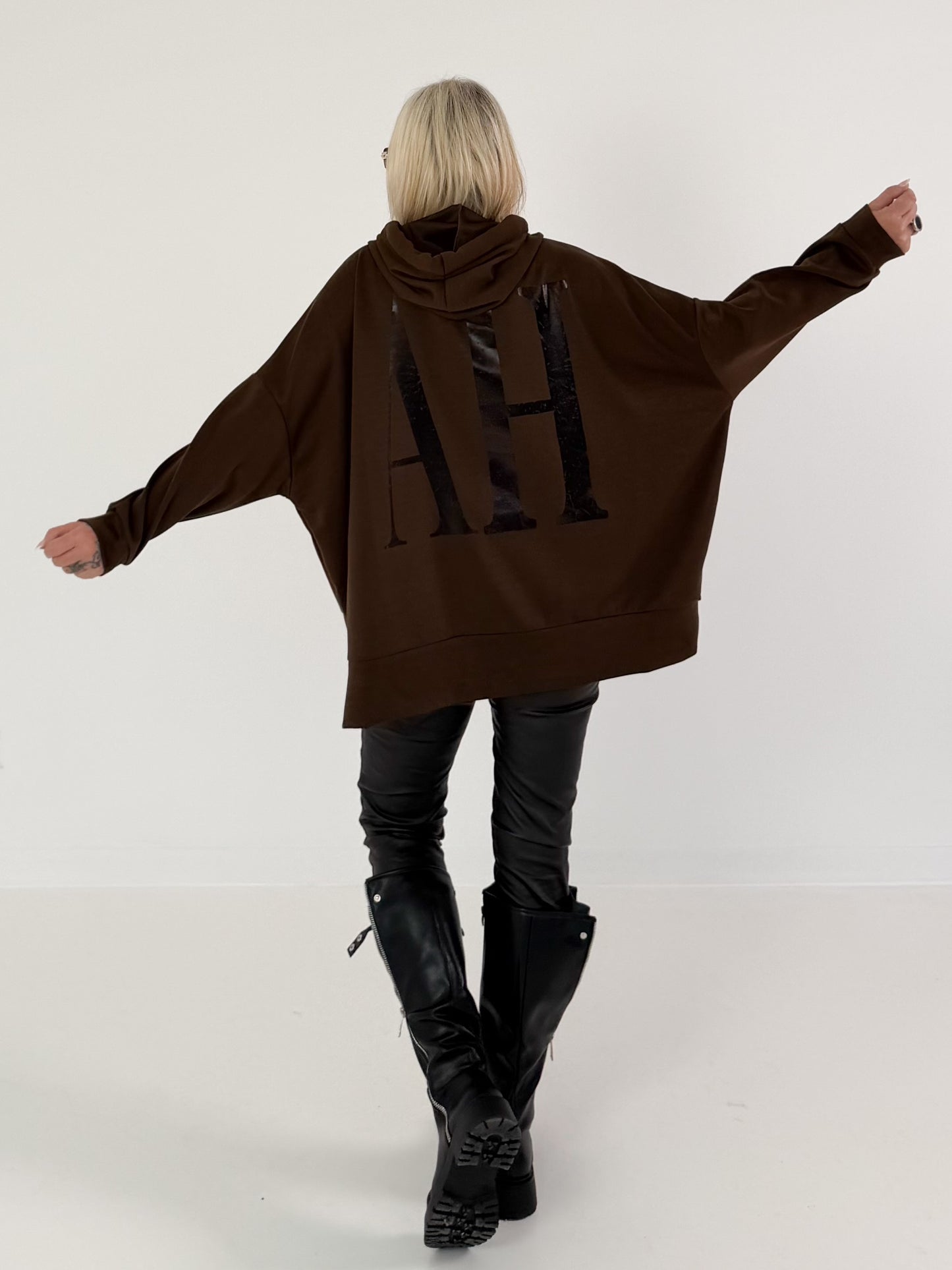 Oversized Hoodie YEAH - mokka