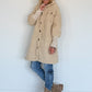 Teddymantel met mouwen met omslag - beige