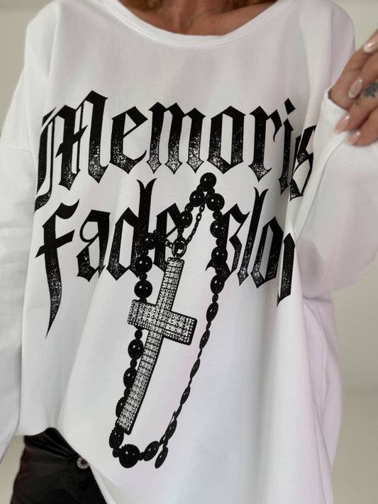 Sweater Memories Fade Glow - weiss