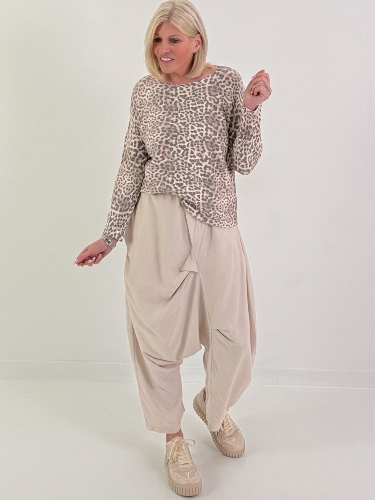 Leichte Haremhose - beige