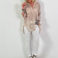 Silk blouse with terry applications - beige