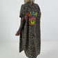 Blouse dress with leopard print - khaki