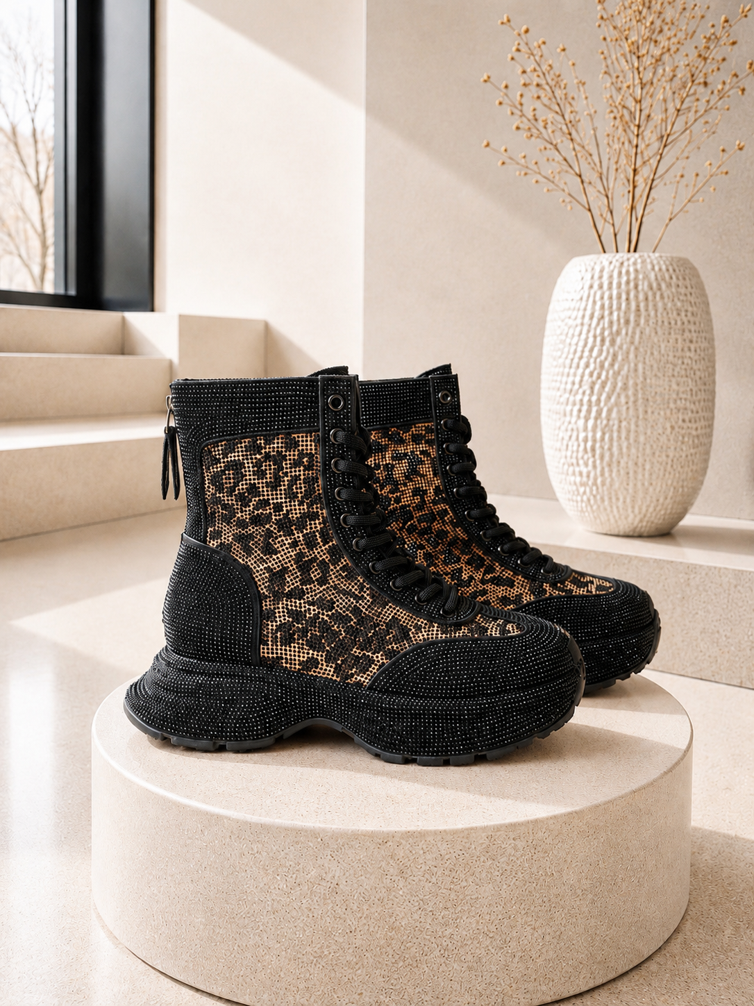 Bootie sparkle allover - black - leo