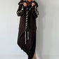 Cuddly knit cardigan with XXL fur collar - mocha