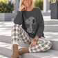 Pullover mit Strass-Cartoon-Motiv - anthrazit