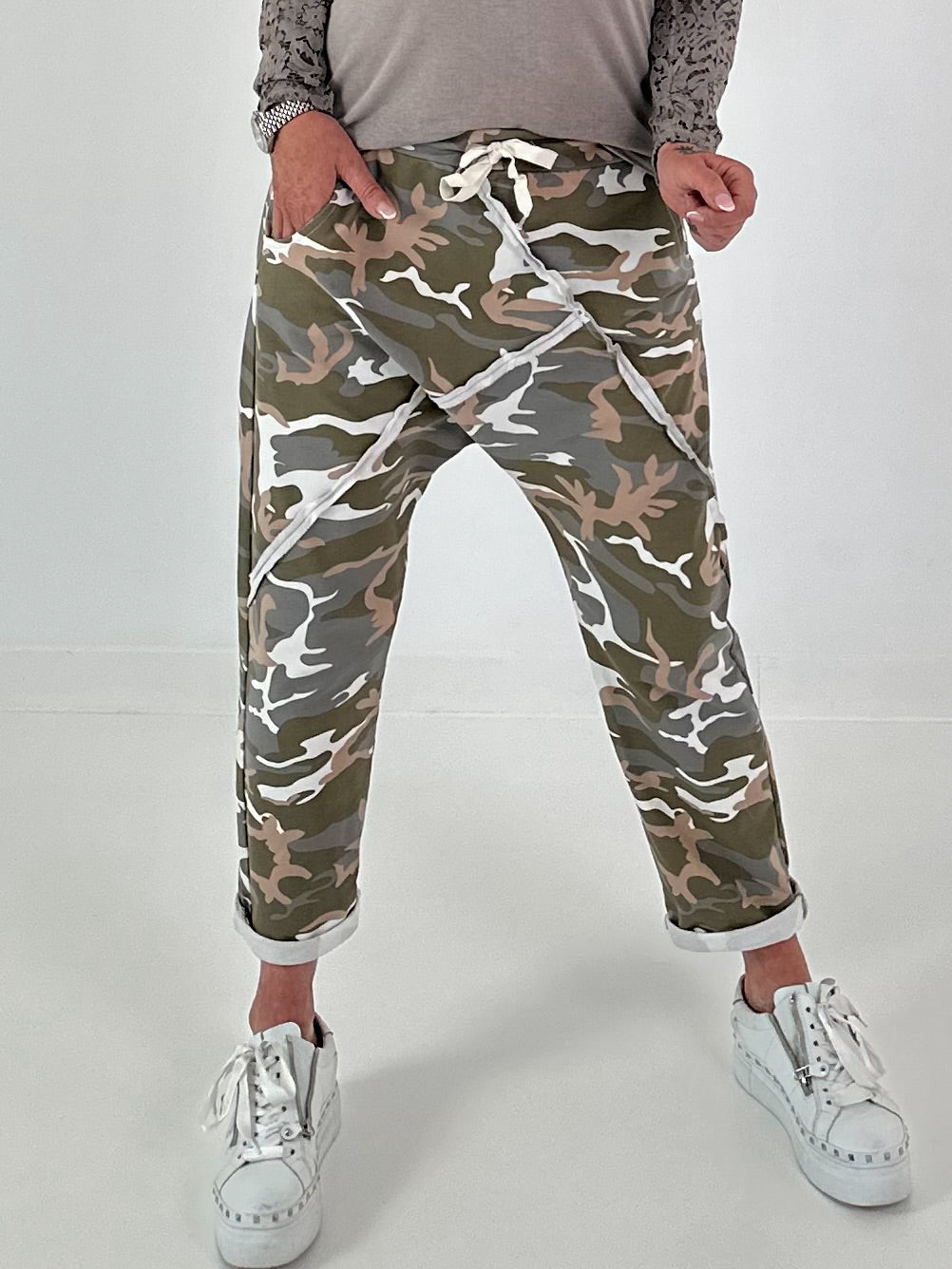 Camouflage Baggy  - weiss - mehrfarbig