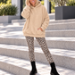 Hoodie in Teddy-Curl-Optik - beige