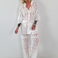 Ibiza Bluse mit aufwendigen Details - weiss