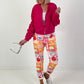 Bomberjacke mit gerafftem Arm - pink