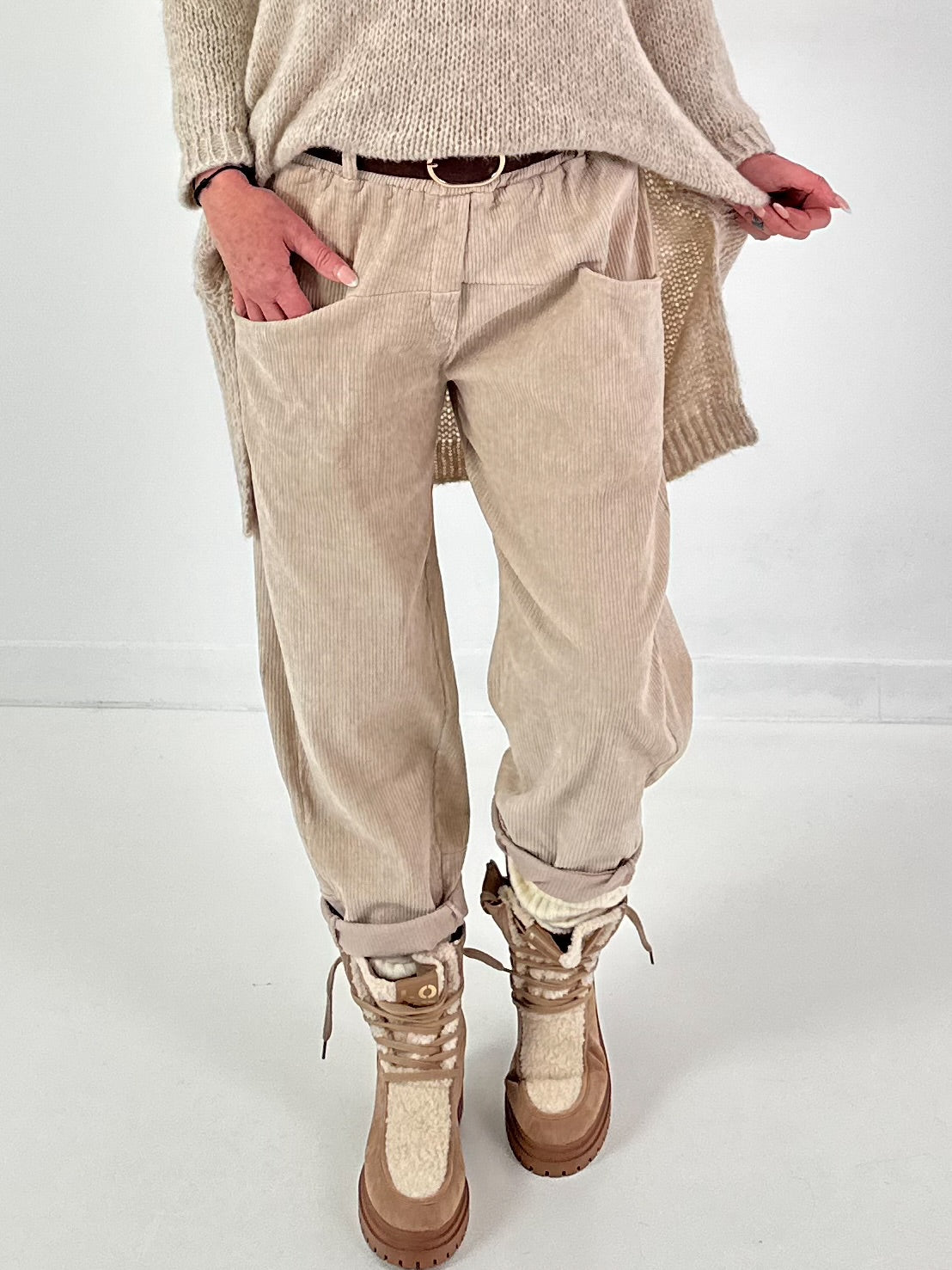 Corduroy trousers model “Casual Comfort” - beige