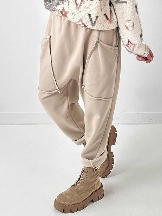 Baggy Hose Modell "Big Pocket" - beige