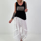 Feinstrick Top mit Leo Patch - schwarz