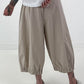 Ballon Hose mit raffiniertem Beinabschluss -beige