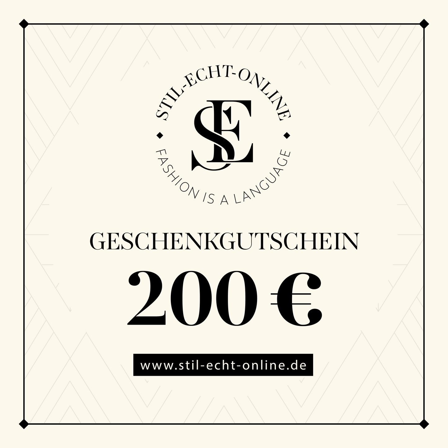 Stylish gift voucher 200 €