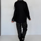 Hemdbluse mit Lederoptik-Elementen und Statement-Patch - schwarz
