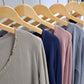 Shirt with frayed V-neck "Lilli" - 8 colors