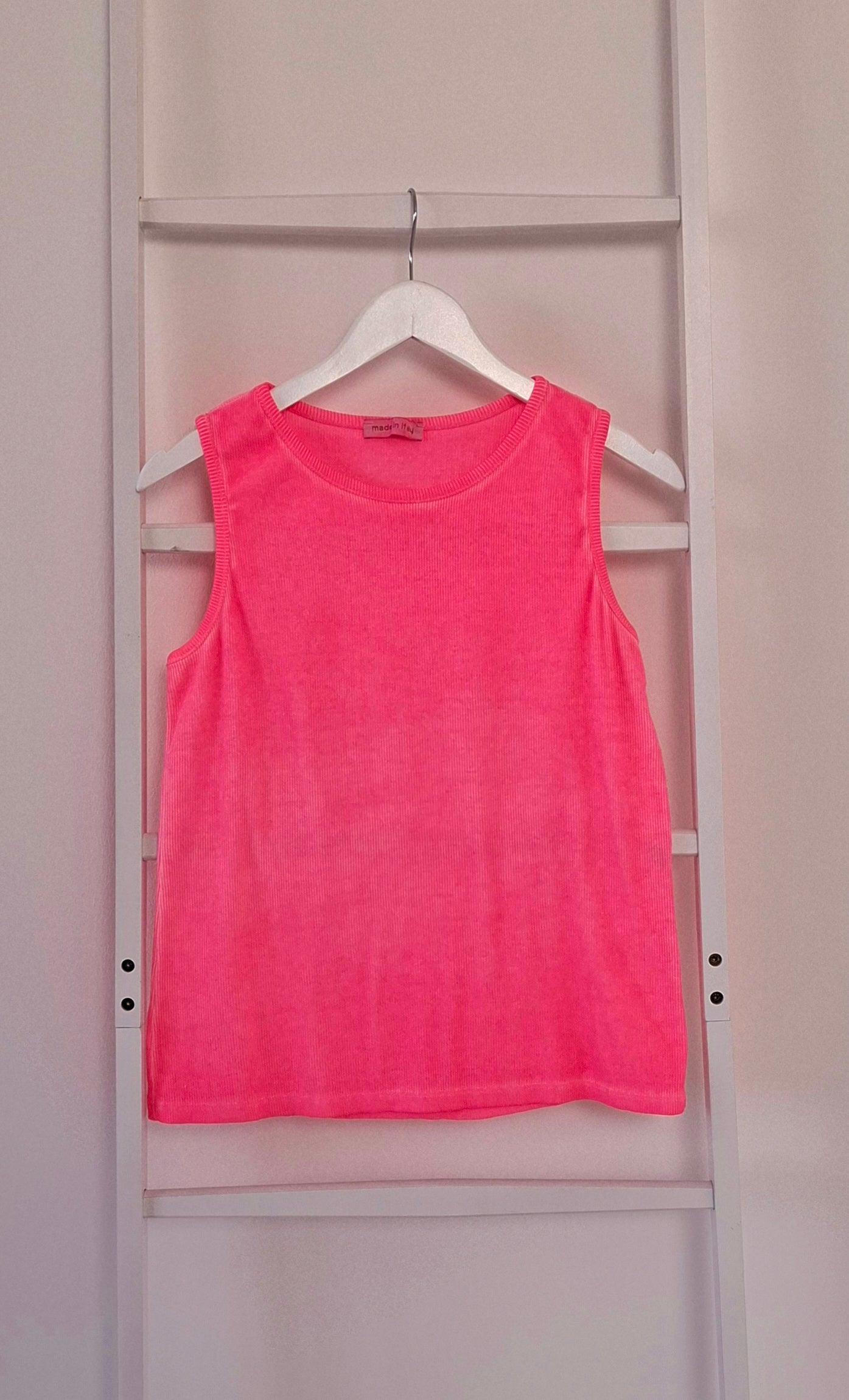 Rib tank top model "Celina" - neon pink