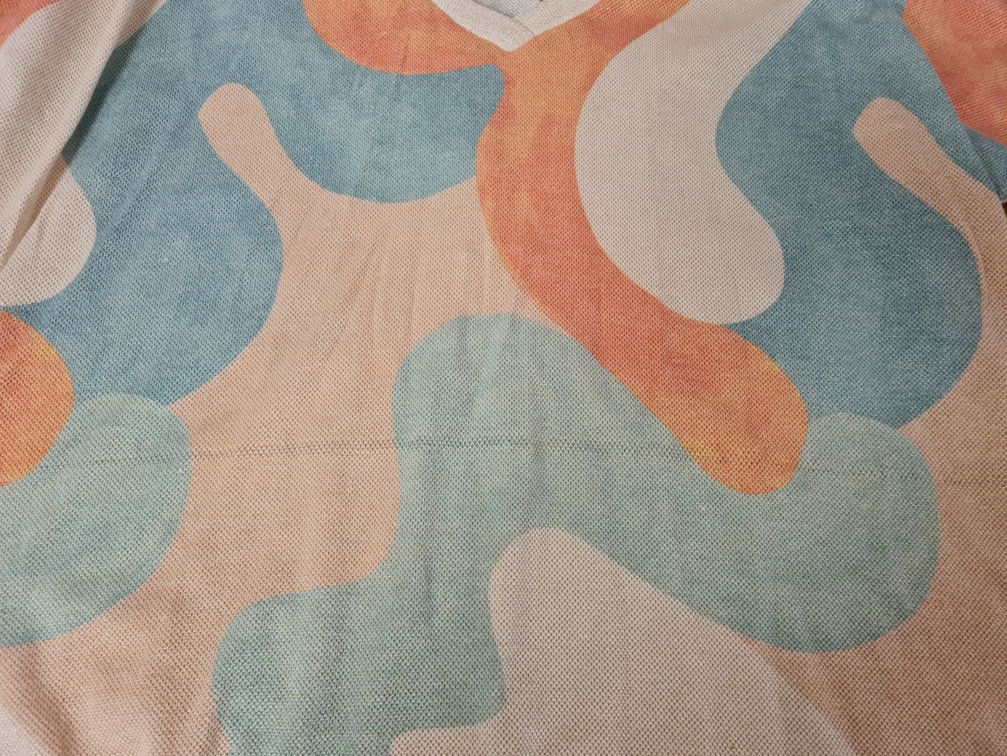 Shirt met lange mouwen in het retro-patroon "Dunja" - beige-mint