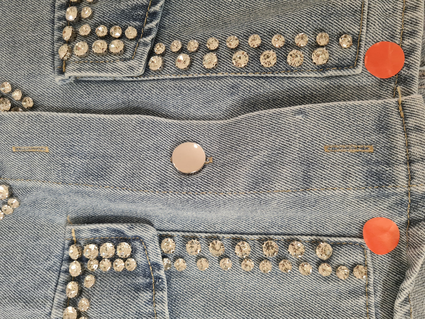 Denimjack met strass steentjes model "Must Have" - ​​​​denim