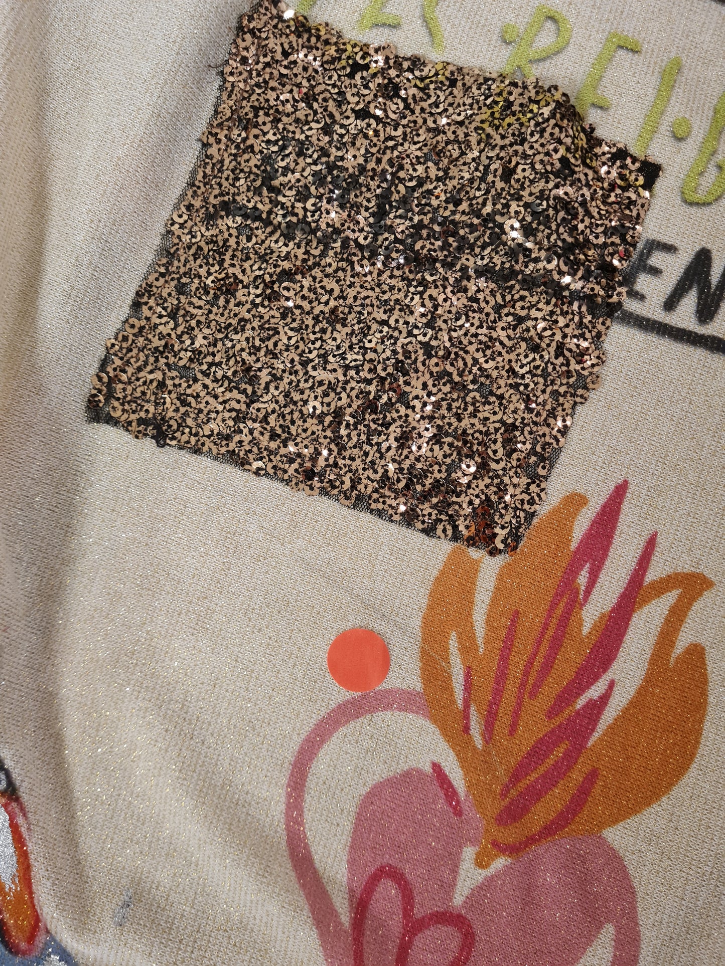 Jurkmodel "Flamingo" - beige-veelkleurig