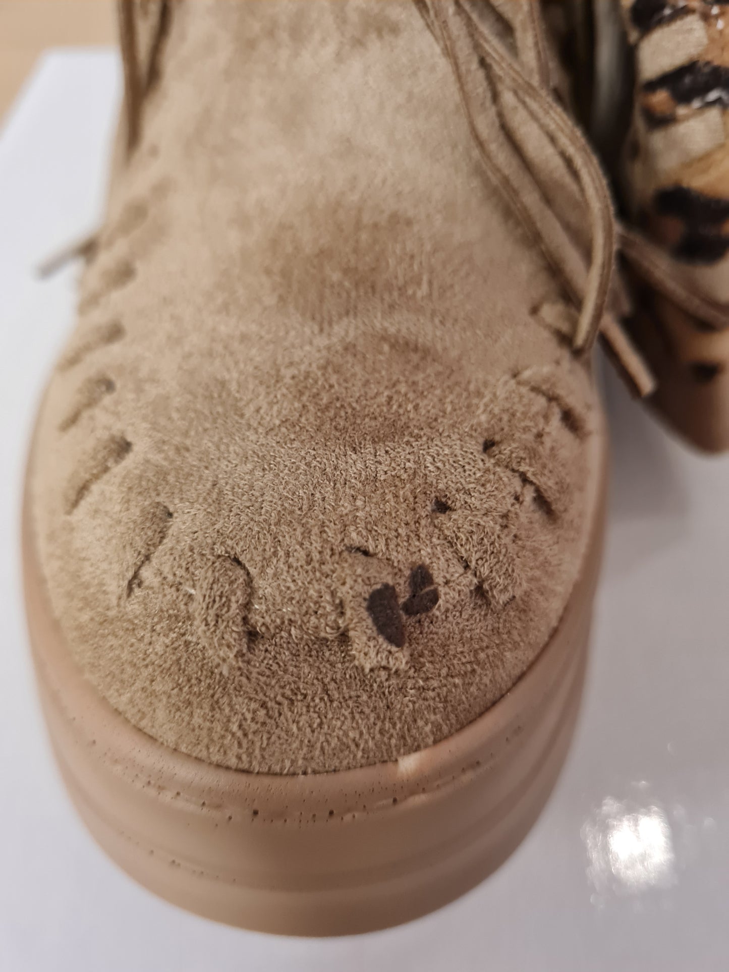 Laarzen met franjes model "Pocahontas" - taupe-leo