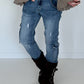 Cargo-Jeans im Used-Look - denim