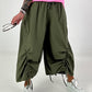 Balloon trousers with gathering seams - khaki