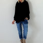 Lässiger Hoodie mit Statement Rückenprint "Pause" - schwarz