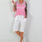 Leo Tanktop with Rhinestone Details - light blue multi-coloured