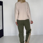 Sweathose im Materialmix - oliv-beige