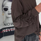 Shirt mit gerafftem Arm - mokka