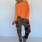 Basic Shirt mit Rundhalsausschnitt - orange