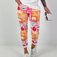 Hose mit All-Over Print-Mix - rosa-mehrfarbig