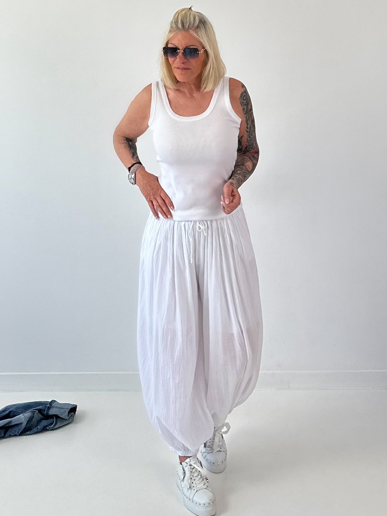 Ripp Tank Top  stone washed - weiss