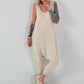 Jumpsuit mit Nieten- beige