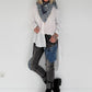 Hemdbluse mit Strukturstreifen - weiss