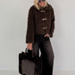 Jacke in kuscheliger Teddy-Curly-Optik - mokka