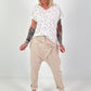 Fine-knit T-shirt Leo - white-beige