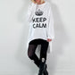 Oversized shirt model "KEEP CALM" - white