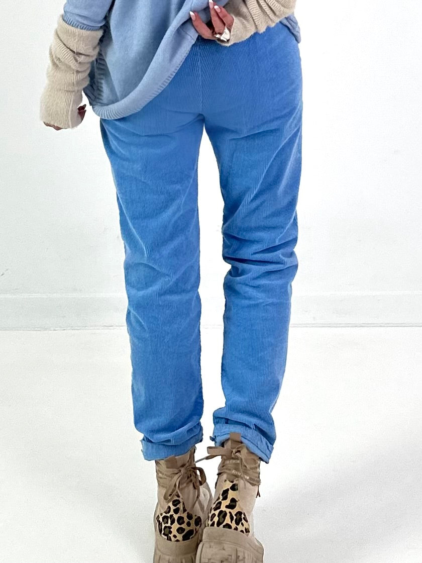 Corduroy trousers, model "Easy Fit" - blue