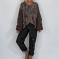 Sweater Nice mit Strickeinsätzen - chocolate