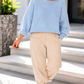 Kuschelig kastiger Pullover - hellblau